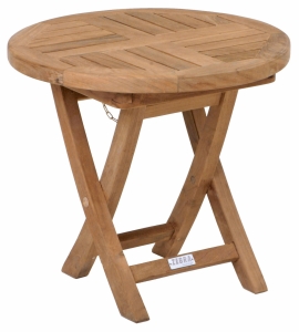 Zebra Teakholz - Beistelltisch "Poker" ∅50cm