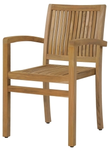 Zebra Teaksessel Bueno, stapelbar Gartenstuhl Teak
