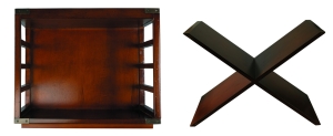 Authentic Models Weinregal Bottle Rack/Bookcase Unit #2 Holz Messing Weinregal  MF211 Bücherregal