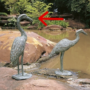 Bronzeskulptur "Graureiher (Erhaben)"