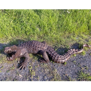 Bronzeskulptur "Krokodil" von oben