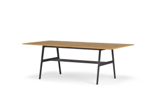 DEDON Seax Esstisch 100x220cm, Gestell schwarz Jean-Marie Massoud Designertisch Gartentisch