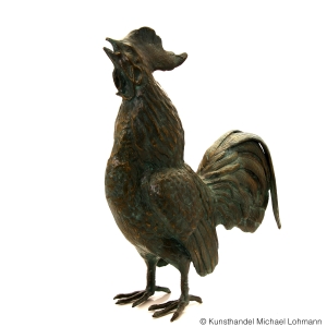 Bronzefigur - Stehender Hahn