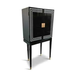 Authentic Models Art Deco Bar Likörschrank Schwarz & Weiß