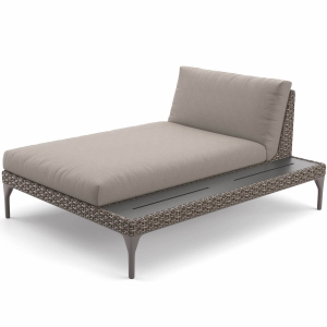 DEDON MU Daybed - Ablage links in braun