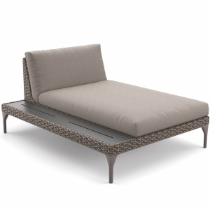 DEDON MU Daybed - Ablage rechts in braun