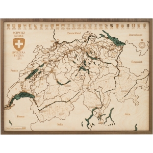 Cutting Brothers 3D-Holzkarte "Schweiz"