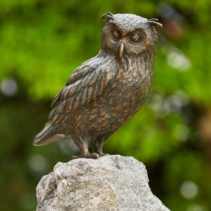 Bronzeskulptur Uhu
