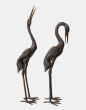 Bronzeskulptur Kranichpaar Set