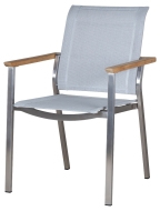 Zebra Infinity Esstuhl Edelstahl Batyline Teakholz