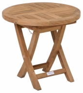 Zebra Teakholz - Beistelltisch "Poker" ∅50cm