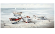 Wandbild "Stand-Boote 3D" - handgemalt