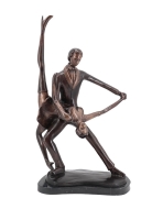 Bronzeskulptur "Tanzendes Paar" - modern auf Marmorsockel