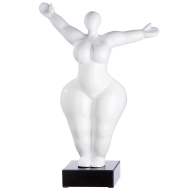 Skulptur "Lady", weiß glänzend