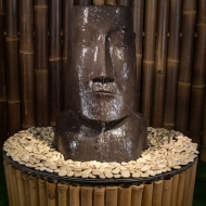 Steinguss Moai-Kopf als Wasserspiel - Komplettset, 66cm