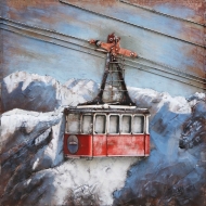 Metall - Wandbild "Seilbahn"