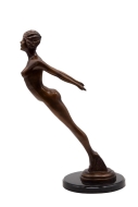 Bronzeskulptur "Stehende Fenja" Aktfigur auf Marmorsockel