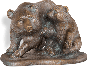 Bronzeskulptur Bärin mit Jungem von Strassacker
