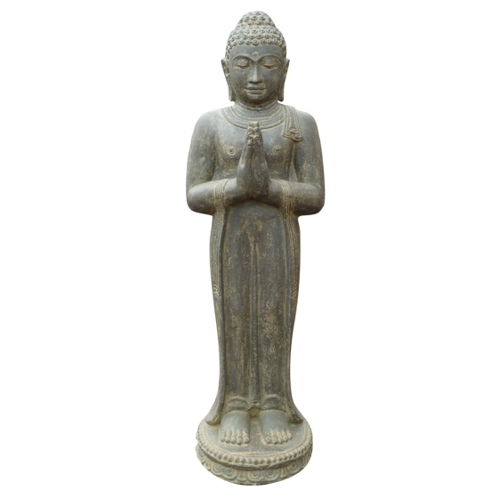 Stehender Steinguss Buddha "Begrüßung"