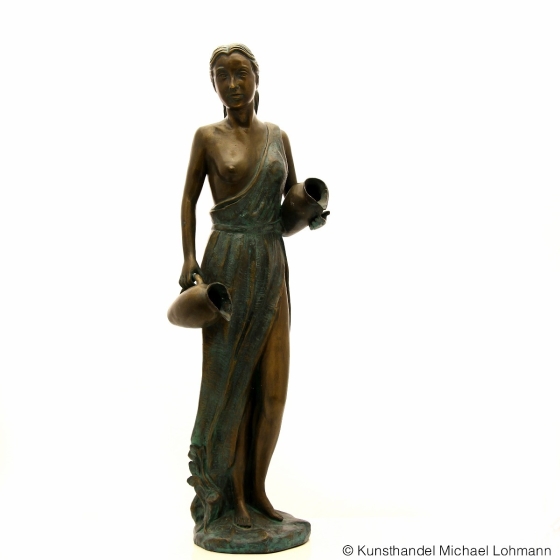 Bronzefigur "Kassandra mit 2 Krügen" als Wasserspeier von Rottenecker
