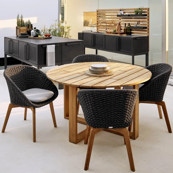 Cane-line Essgruppe Endless & Peacock Ø130c