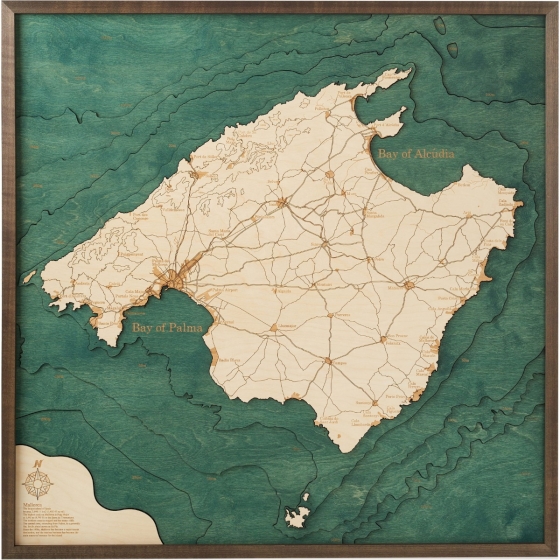 Cutting Brothers 3D-Holzkarte "Mallorca"