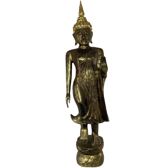 Freisteller der Abhaya-Mudra Buddhafigur aus Holz 113cm