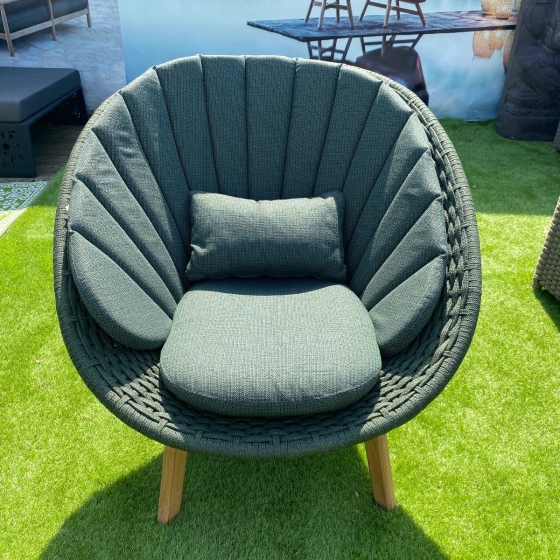 Cane-line Peacock Loungesessel Rope in dunkelgrün als Ausstellungsstück 