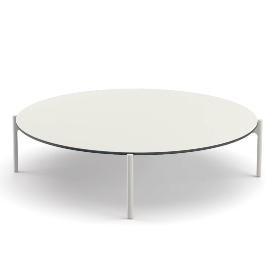 DEDON Izon Kaffeetisch - Ø111cm mit HPL in weiss