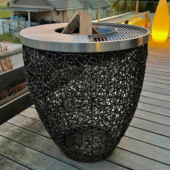 rufer.swiss "drato Amore" Feuerschalengrill mit u-rost und u-teppanyaki