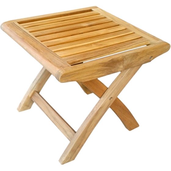 Zebra Teak Hocker Brasilia, klappbar Teakhocker Gartenhocker