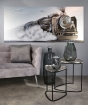 Wandbild "Lokomotive 3D" auf Leinwand mit Aluminium