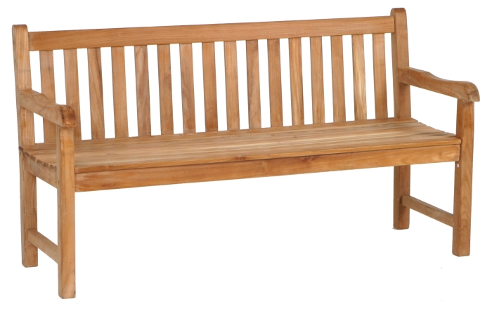 Zebra Teak - Landhausbank in zwei Größen Teakbank Holzbank aus Teak Gartenbank