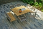 Zebra Quadux Teaktisch Gartentisch Edelstahl