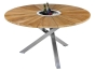 Zebra Oryx Esstisch Ø 135cm Gartentisch Esstisch Teakholz Teak Edelstahl GreenLine